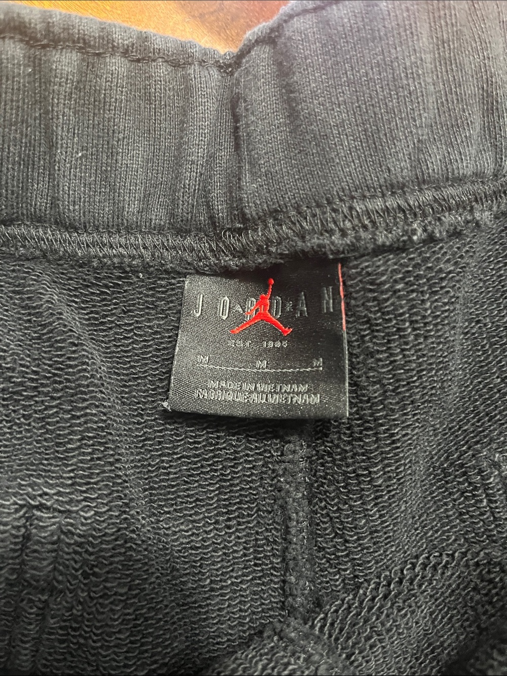 Jordan Men's Black Athletic Shorts with Blue Logo - Picture 3 of 4